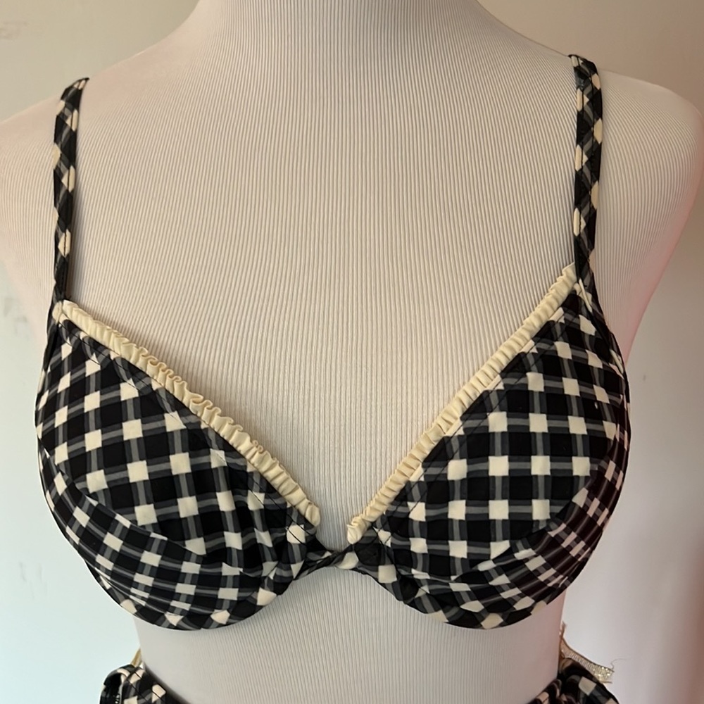 Black and White Plaid Bikini